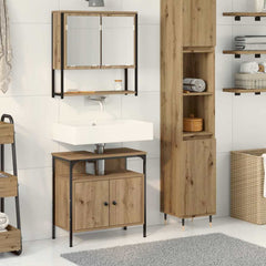 2 Piece Bathroom Furniture Set Engineered Wood Artisan oak