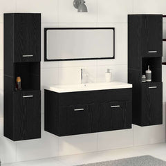 Bathroom Furniture Set Engineered Wood 90 x 38.5 x 46 cm Black oak