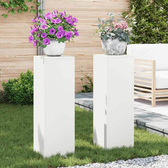 Plant Stand 30 x 30 x 40 cm Steel White 2x (24 x 24 x 75 cm)