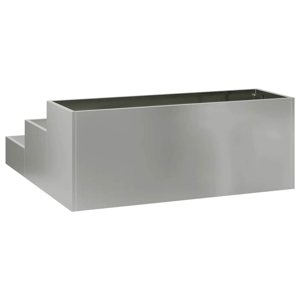 vidaXL Garden Planter Silver 90 x 90 x 35 cm Galvanised Steel 5