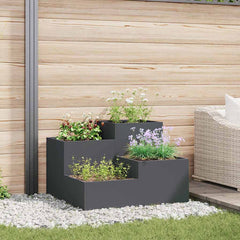 Garden Planter Steel Width 100 cm Anthracite 60 cm