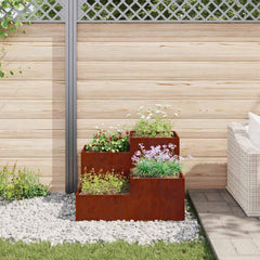 Garden Planter Steel Width 100 cm Weathering steel 60 cm