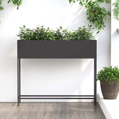 Raised Garden Planter Steel Black 100 cm 82 cm