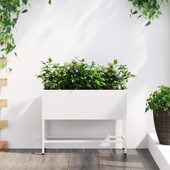 Raised Garden Planter Steel White 60 cm 45 cm