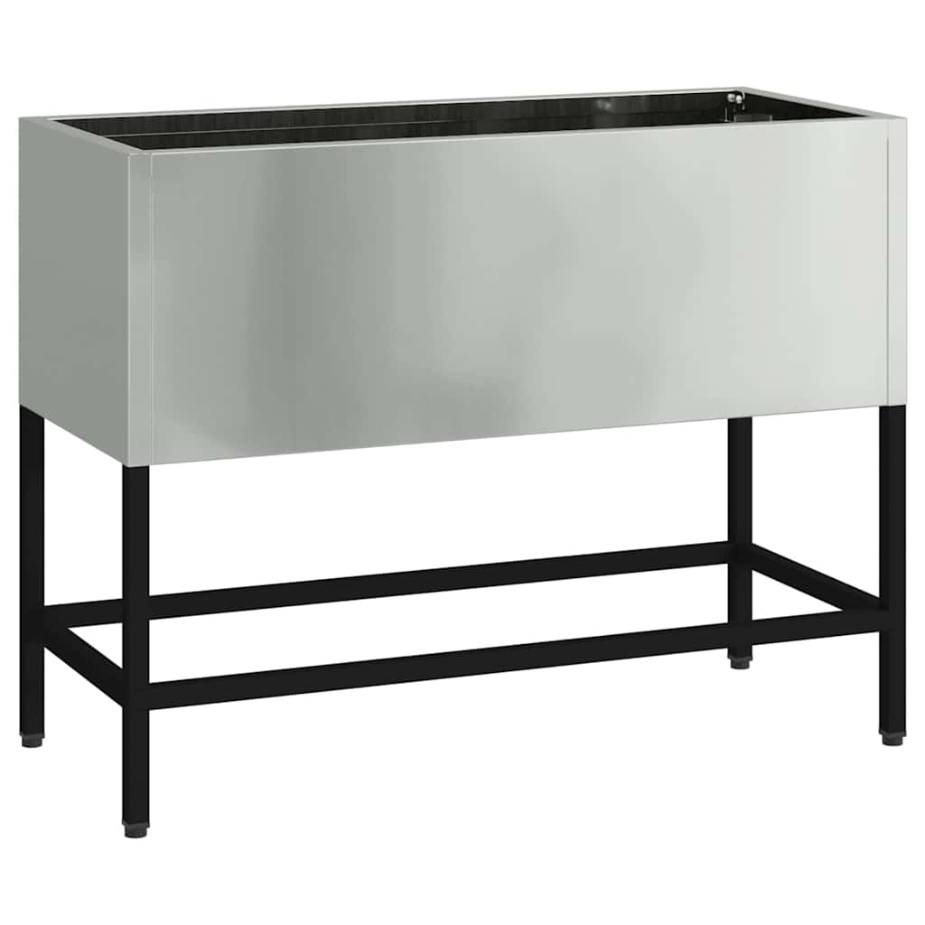 vidaXL Raised Garden Planter Silver 60 x 26 x 45 cm Galvanised Steel 2