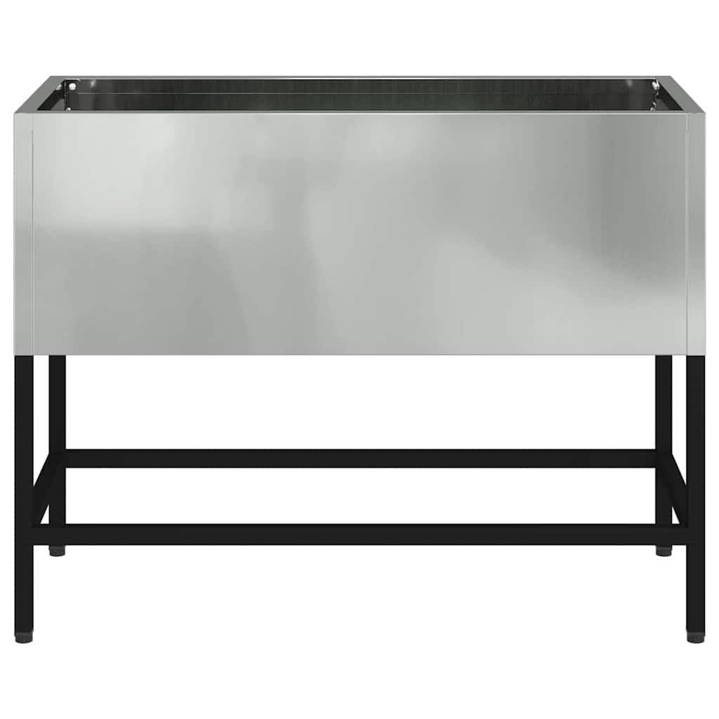 vidaXL Raised Garden Planter Silver 60 x 26 x 45 cm Galvanised Steel 5