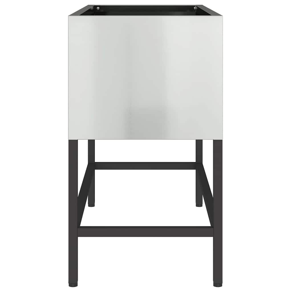 vidaXL Raised Garden Planter Silver 60 x 26 x 45 cm Galvanised Steel 6