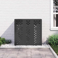 Air Conditioner Cover 110 x 50 x 105 cm Steel Linear Slot Pattern Black
