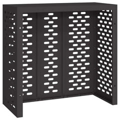 Air Conditioner Cover 110 x 50 x 105 cm Steel Linear Slot Pattern Black