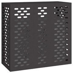 Air Conditioner Cover 110 x 50 x 105 cm Steel Linear Slot Pattern Black