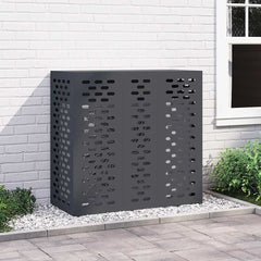 Air Conditioner Cover 110 x 50 x 105 cm Steel Linear Slot Pattern Anthracite