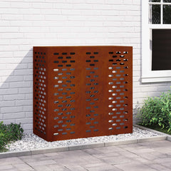 Air Conditioner Cover 110 x 50 x 105 cm Steel Linear Slot Pattern Weathering steel