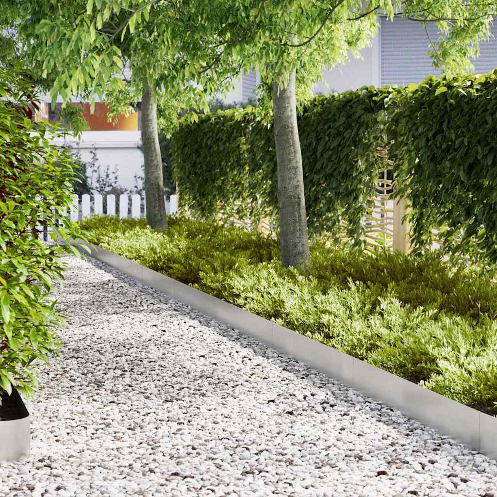 Lawn Edging 100 x 0.05 x 20 cm Cold Rolled Steel 100 x 20 cm 10 pcs Stainless steel