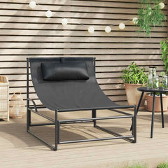 vidaXL Garden Lounger Chair Anthracite 87x74x73 cm Steel and Textilene 1
