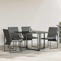 vidaXL Chair 4 pcs Black and Anthracite Textilene 1