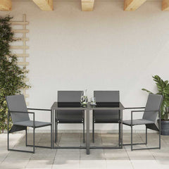 vidaXL Chair 4 pcs Black and Anthracite Textilene 4