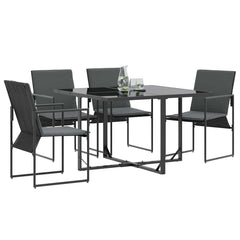 vidaXL Chair 4 pcs Black and Anthracite Textilene 3