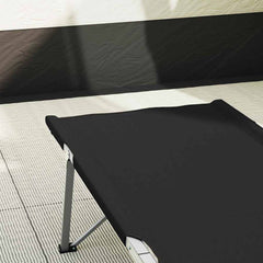 vidaXL Folding Camping Bed Black 194 x 62.5 x 42.5 cm Oxford and Steel 3