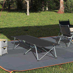 vidaXL Folding Camping Bed Black 194 x 62.5 x 42.5 cm Oxford and Steel 1