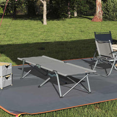 vidaXL Folding Camping Bed Grey 194 x 62.5 x 42.5 cm Oxford and Steel 1