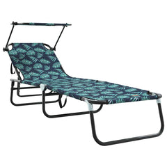 vidaXL Folding Sun Lounger Oxford Multicolour 2
