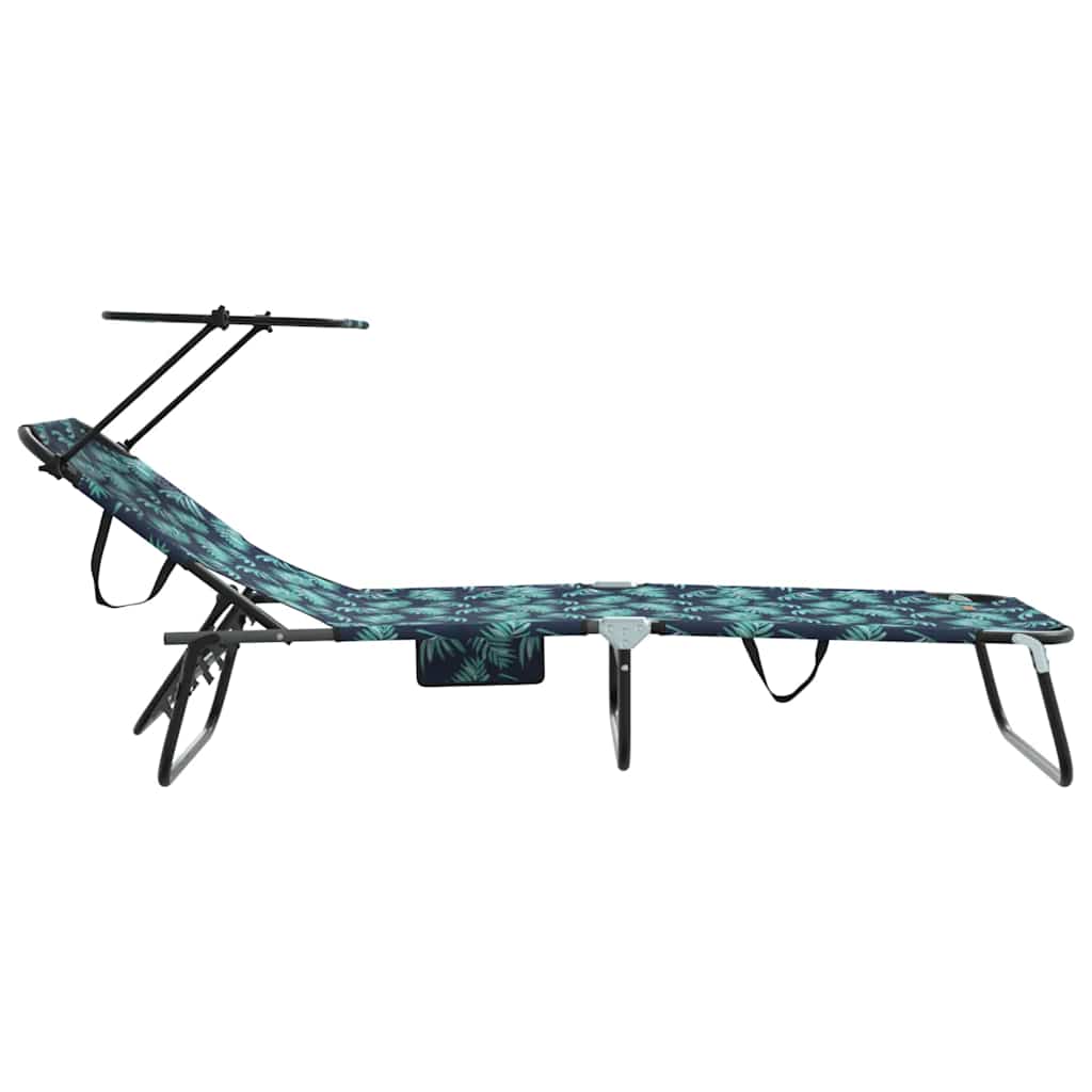 vidaXL Folding Sun Lounger Oxford Multicolour 5