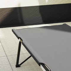 Folding Camping Bed 206 x 76 x 74 cm Oxford and Steel Grey 1