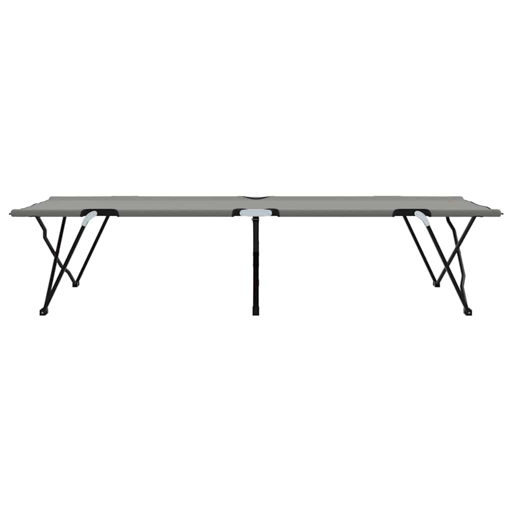 vidaXL Folding Camping Bed Grey 206 x 76 x 74 cm Oxford and Steel 6