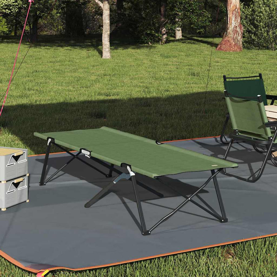 Folding Camping Bed 206 x 76 x 74 cm Oxford and Steel Amy yellow 1