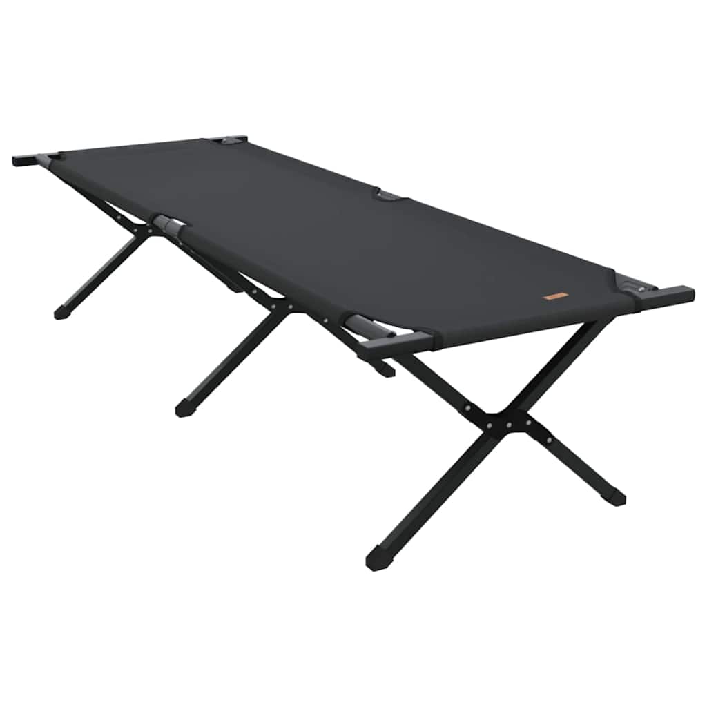 vidaXL Folding Camping Bed Manual Black 193 x 69 x 45 cm Oxford fabric 2