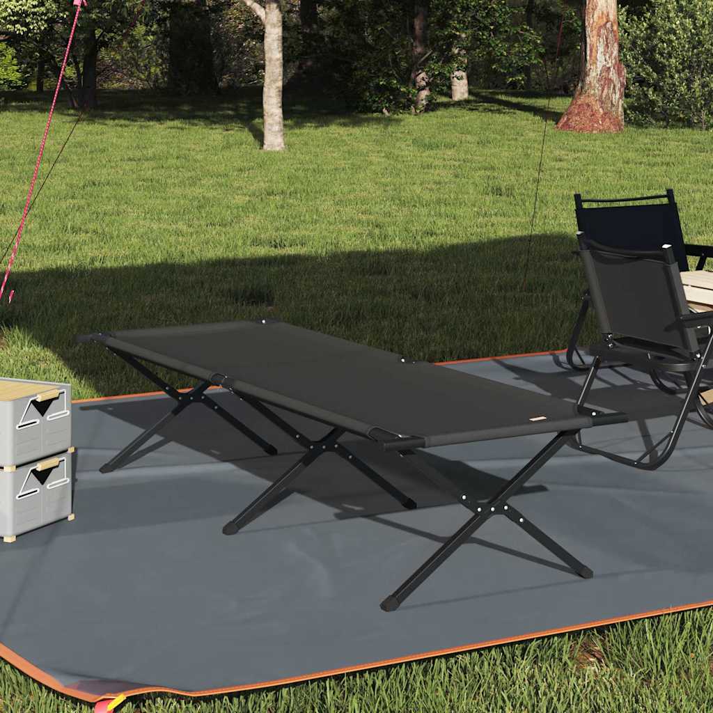 Folding Camping Bed Folding 210 x 80 x 46 cm Oxford fabric Black