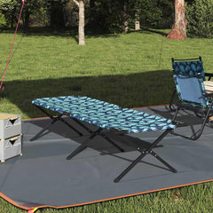 Folding Camping Bed Folding 210 x 80 x 46 cm Oxford fabric Leaf pattern