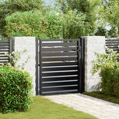 Garden Gate Lockable Black Aluminium 100 x 100 cm
