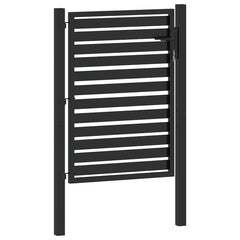 Garden Gate Lockable Black Aluminium 100 x 120 cm