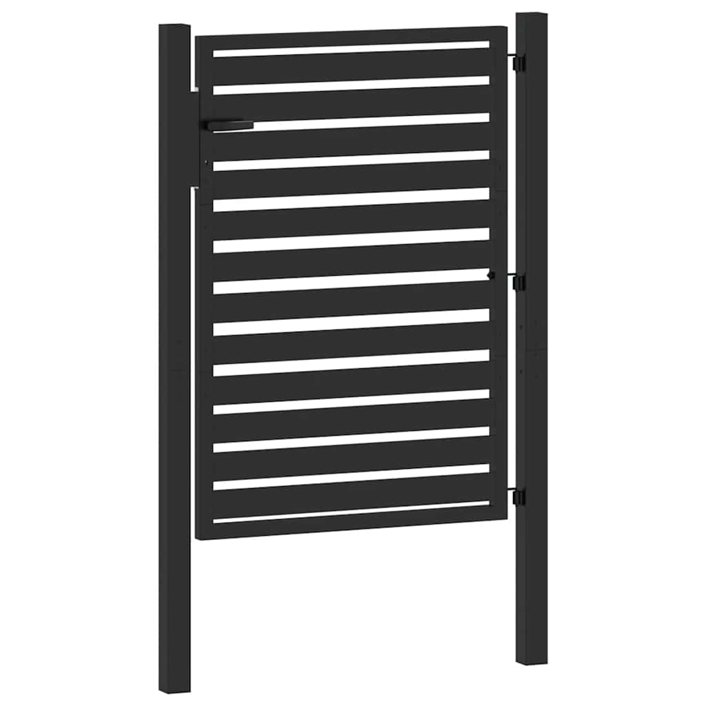 Garden Gate Lockable Black Aluminium 100 x 120 cm