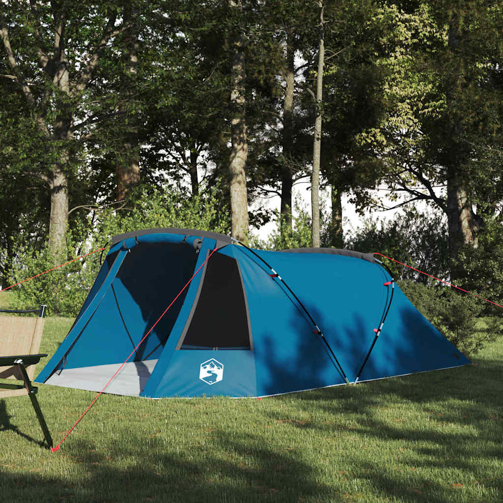 vidaXL Tunnel Tent 3-Person 3-Person Blue and Grey 1