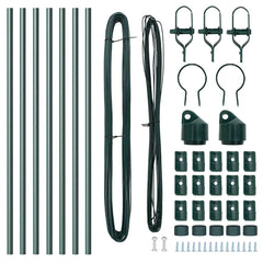 vidaXL Embedded Fence Post 7 pcs Green Powder-Coated Steel 5