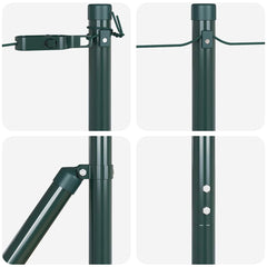 vidaXL Embedded Fence Post 7 pcs Green Powder-Coated Steel 6