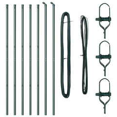 vidaXL Embedded Fence Post 7 pcs Green Powder-Coated Steel 4