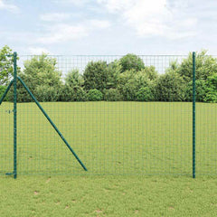 vidaXL Embedded Fence Post 7 pcs Green Powder-Coated Steel 1