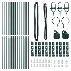 vidaXL Embedded Fence Post 13 pcs Green Powder-Coated Steel 4