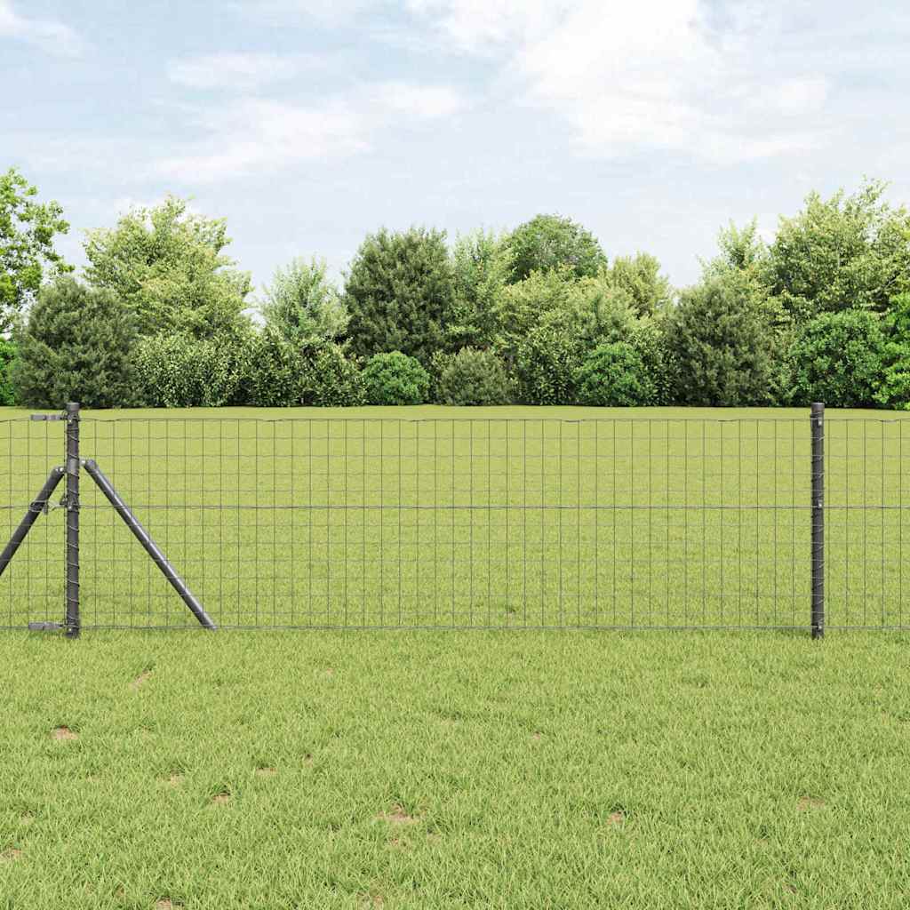 vidaXL Embedded Fence Post 13 pcs Grey Powder-Coated Steel 1