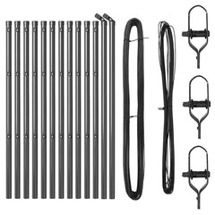 vidaXL Embedded Fence Post 13 pcs Grey Powder-Coated Steel 4