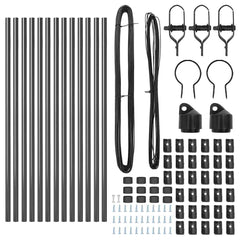 vidaXL Embedded Fence Post 13 pcs Grey Powder-Coated Steel 5