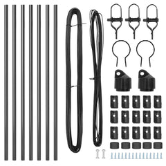 vidaXL Embedded Fence Post 7 pcs Grey Powder-Coated Steel 5