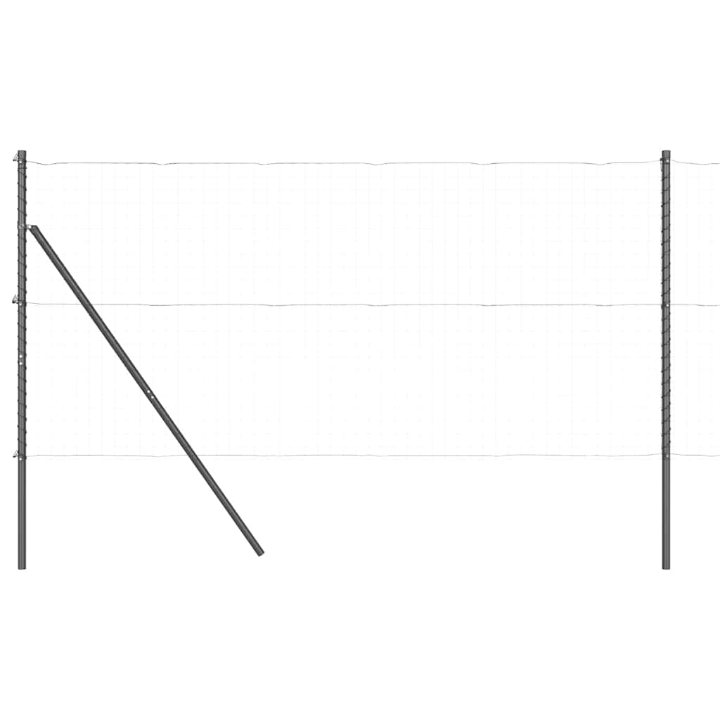 vidaXL Embedded Fence Post 7 pcs Grey Powder-Coated Steel 5