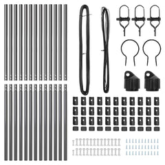 vidaXL Embedded Fence Post 13 pcs Grey Powder-Coated Steel 5