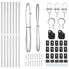 vidaXL Embedded Fence Post 7 pcs Silver Powder-Coated Steel 5
