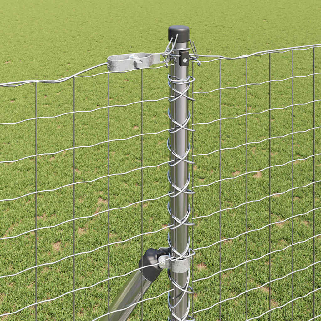 vidaXL Embedded Fence Post 13 pcs Silver Powder-Coated Steel 3