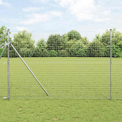 vidaXL Embedded Fence Post 13 pcs Silver Powder-Coated Steel 1